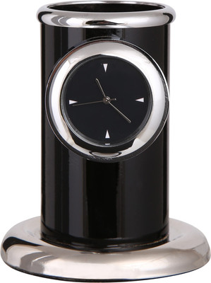 

Tiamo 1 Compartments Metal Multiuse Pen Stand with clock 9 cm(Black)