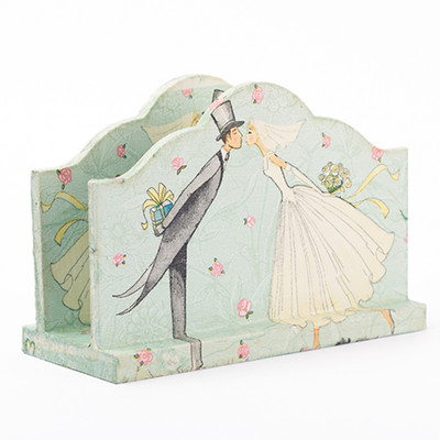 

IAM 1 Compartments Wood Napkin Holder(Light Blue)