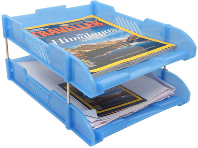 

Saya Trey 2 Compartments Plastic Document Holder(Blue)