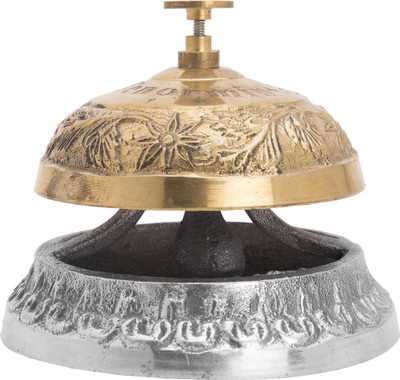 

Artistic Handicrafts 1 Compartments Metal Desk bell(Gold)