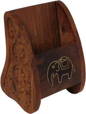 

Craftatoz 1 Compartments wood mobile stand(Brown)