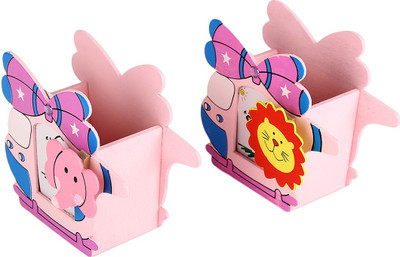 

Vardhman Bow 1 Compartments Wooden Pen Stand(Pink)