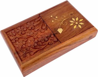 TimberKart 1 Compartments Sheesham Wood Pocket Case Hand carved Cigarette Holder Stand(Brown) available at flipkart for Rs.269