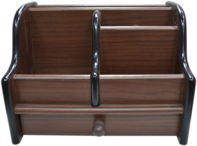 

Jaycoknit PS4 5 Compartments Wood Pen Stand(Brown)