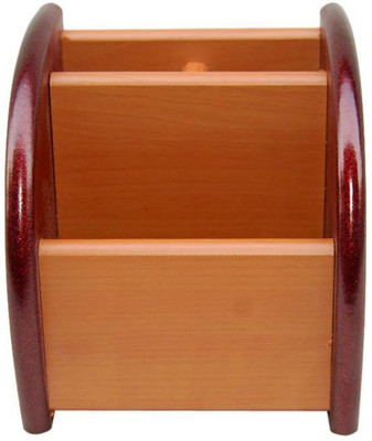 

Acme Production 3 Compartments wooden Letter & pen holder(Brown)