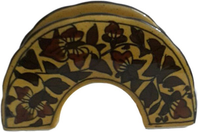 

Indeasia Srijan Heritage Design 1 Compartments Stoneware Napkin Holder(Brown)