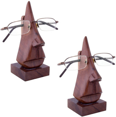 

Onlineshoppee CAC 2 Compartments Wooden Nose Shaped Spectacle Holder(Brown)