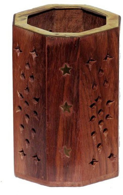 

AbheyArts 1 Compartments wooden pen holder(Brown)