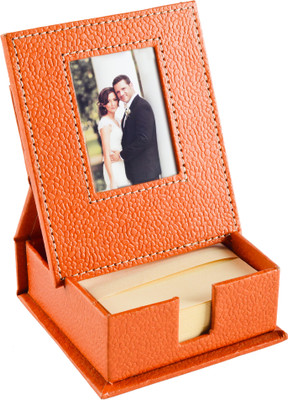 

Eco-Leatherette Slip Box with Frame 1 Compartments Leatherette Desk sets(Orange)