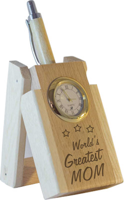 

Tied Ribbons World Greatest Momtable Top 1 Compartments Wooden Pen Stand(Brown)