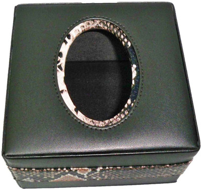 

Zifana 1 Compartments Faux Leather Tissue Holder Box(Black)