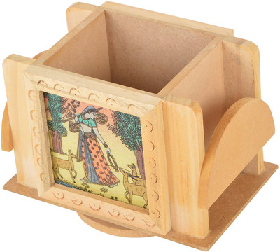 

ALISHA TRADING COMPANY 1 Compartments Wood Pencil Holder(Multicolor)