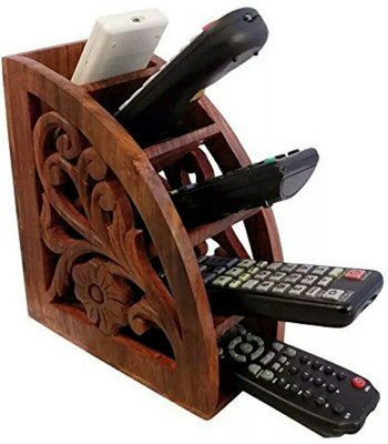 

MartCrown 5 Compartments wooden Remote Control Stand(Brown)