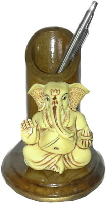 

Advent Crafts Ganesha Idol 1 Compartments Wooden Pen Stand(Multicolor)