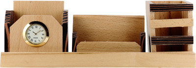 

Etsi Bitsi 2 Holders 3 Compartments Wooden Card & Mobile Holder(Brown)