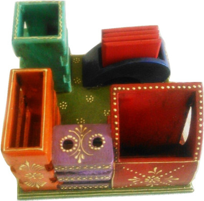 

Marwar Craft 5 Compartments Wooden Desk Organizer(Multicolor)