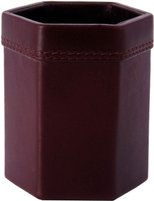 

ZINT 1 Compartments Genuine Leather Pen Stand(Brown)