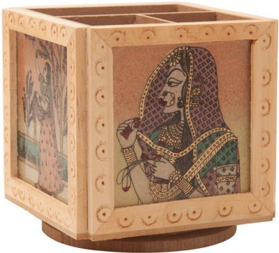 

Etsi Bitsi 1 Compartments Wooden Stationary Holder(Multicolor)