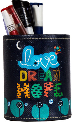 

The Crazy Me Love Dream Hope 1 Compartments Eco-Friendly leatherette Pen Stand(Multicolor)