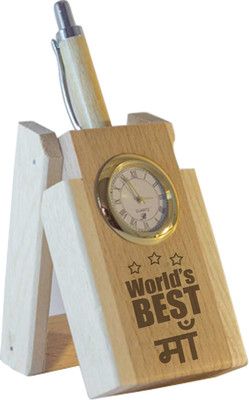 

Tied Ribbons World Best Mom Table Top 1 Compartments Wooden Pen Stand(Brown)
