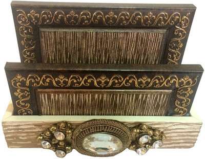 

Aradhana Arts Tukins 1 Compartments Fibre Utility Decoratives(Cream & Gold)