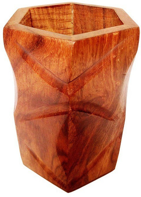 

CraftEra 1 Compartments Wooden Attractive Handmade Wooden Pen Stand(Brown)