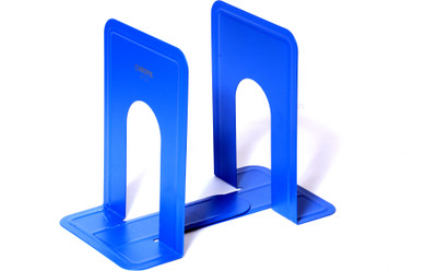 

Chrome Durable 2 Compartments Metal Book Ends(Blue)