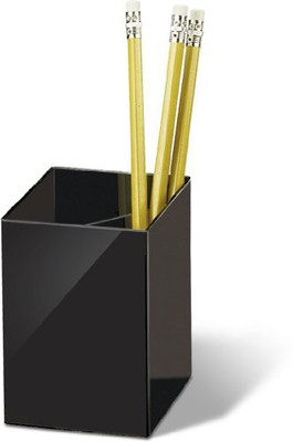

Officemate International 3 Compartments Plastic Pencil Cup(Black)