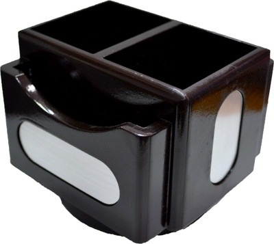 

Jaycoknit RPS1 2 Compartments Wood Pen Stand(Brown)