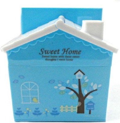 

Deli 3 Compartments Premium Plastic Hut design Pen stand(Blue)