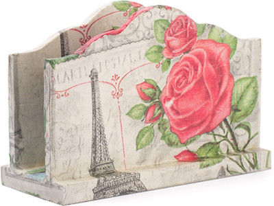 

IAM 1 Compartments Wood Napkin Holder(Red)