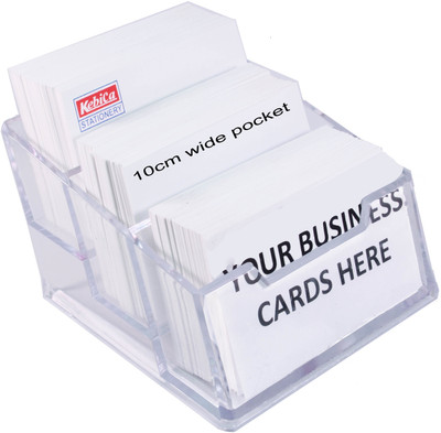 

Kebica 3 Compartments Plastic Countertop Card Holder(Transparent)
