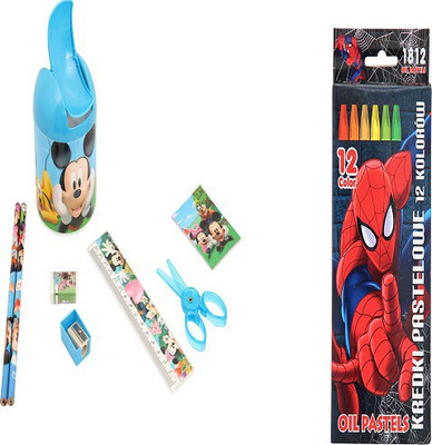 

Shopiral 2 Compartments plastic BOX OIL PASTELS CRAYONS 18 SET WITH 1 PENCIL STAND(Blue, Multicolor)
