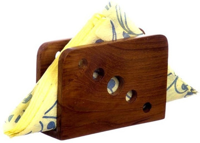 

D'sign Lab 1 Compartments Wooden Tissue Paper/Napkin Holder(Natural Wooden Varnished)
