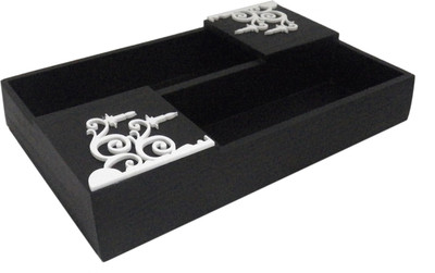 

Aradhana Arts 2 Compartments Wood Cutlery Tray(Brown)