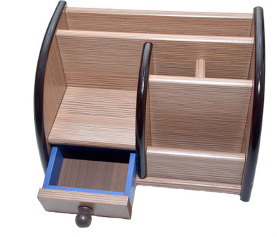 

Familiz Xl1013 6 Compartments Wooden Pen Stand(Brown)