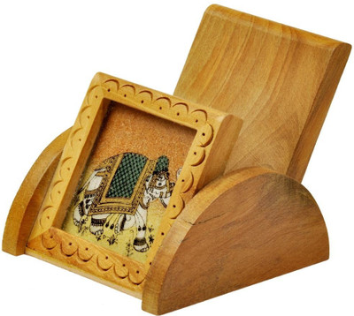 

UFC Mart Gemstone Painting Wooden Mobile Stand Gift 1 Compartments Wooden Burst Proof(Brown)