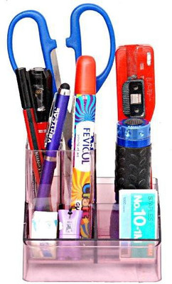 

Homeshopeez DG-8060 6 Compartments Plastic Desk Organizer Pen Stand(Black)