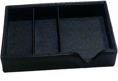 

Howards Desk Organiser 3 Compartments Faux Leather Desk Organiser(Black)
