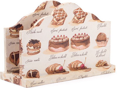 

IAM 1 Compartments Wood Napkin Holder(Brown)