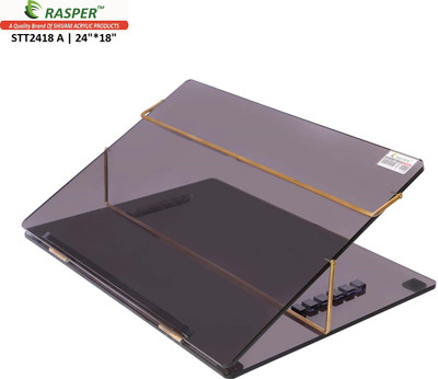 RASPER 2 Compartments Acrylic Table Top Elevator (BIG SIZE 24x18 Inches) Premium Quality With 1 Year Warranty(Smoke Black)