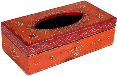 

Rajrang 1 Compartments Wooden Tissue Paper Box(Orange)
