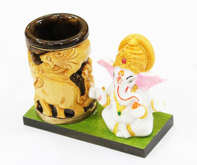 

Craft Junction 1 Compartments Wooden Pen stand(Multicolor)