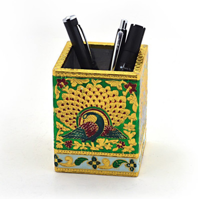 

Kaarigar 1 Compartments White Metal Pen Stand(Silver)