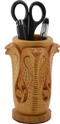 

Rajrang 1 Compartments Wooden Pen Stand(Brown)
