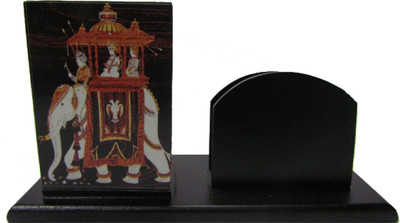 

SC Handicrafts Singiri 2 Compartments Wooden Pen Stand(Black)