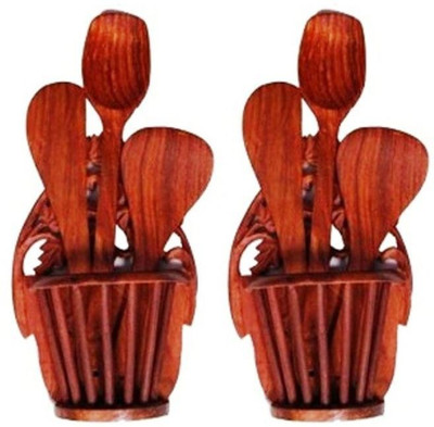 

Onlineshoppee 2 Compartments wood Stationery Holder(Brown)