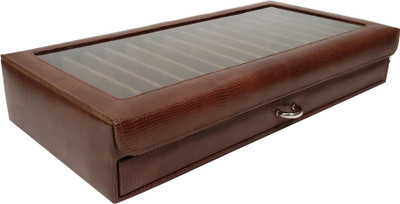 

Essart 30 Compartments PU Leather Pen Stand(Tan)
