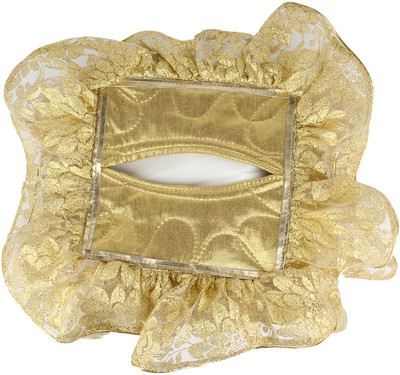 

Art Horizons 1 Compartments Fabric Tissue Box Cover(Golden)