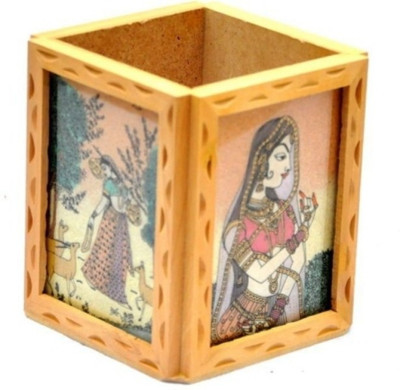 

Ruchi World 1 Compartments Wooden Pen Stand(Brown)